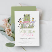 Whimsical Forest Frog Girl Birthday Einladung