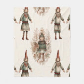 Whimsical Forest Gnome & Botanisch (2) Fleecedecke (Vorderseite)