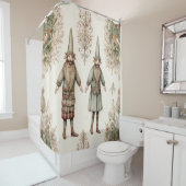 Whimsical Forest Gnomes & Botanical (1) Duschvorhang (Beispiel)