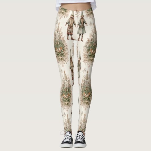 Whimsical Forest Gnomes & Botanical (1) Leggings (Vorderseite)