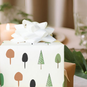 Whimsical Forest Minimalist Tree Muster Geschenkpapier