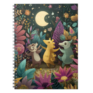 Whimsical Forest Moon Dance Notebook Notizblock