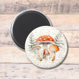 Whimsical Forest Pilz Vintage Farmhaus  Magnet