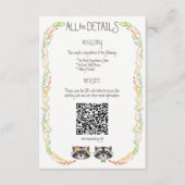 Whimsical Forest Raccoons Rustikale Hochzeitsfeier Begleitkarte (Vorderseite)