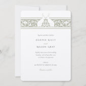 Whimsical Forest Themed Wedding Rabbit Motif Einladung (Vorderseite)