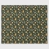 Whimsical Forest Weihnachtsbaum-Muster Geschenkpapier (Flach)