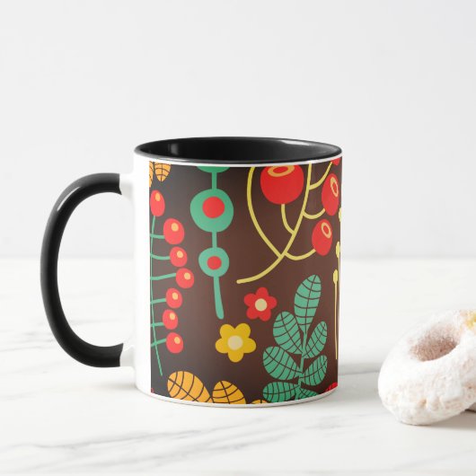 “Whimsical Forest with a Golden Bird** Tasse (Mit Donut)