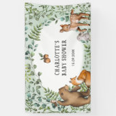 Whimsical Forest Woodland Animals Welcome Baby Banner (Vertikal)