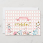 Whimsical Foto Bow Alice Onederland 1st Birt Einladung (Rückseite)
