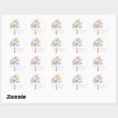 Whimsical Four Seasons Tree Modern Wedding Sticker (Blatt)