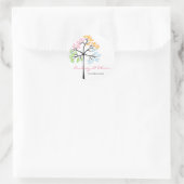 Whimsical Four Seasons Tree Modern Wedding Sticker (Tasche)