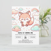 Whimsical Fox 1. Einladung (Stehend Vorderseite)