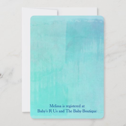 Whimsical Fox and Rabbit Turquoise Baby Dusche Einladung (Rückseite)