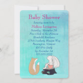 Whimsical Fox and Rabbit Turquoise Baby Dusche Einladung (Vorderseite)