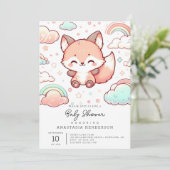 Whimsical Fox Baby Dusche Einladung (Stehend Vorderseite)