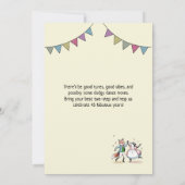 Whimsical Fox & Badger Dance 45. Geburtstag Einlad Einladung (Rückseite)