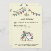 Whimsical Fox & Badger Dance 45. Geburtstag Einlad Einladung (Vorne/Hinten)