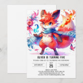 Whimsical Fox Birthday Einladung (Vorne/Hinten)