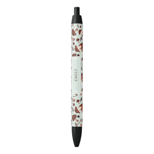Whimsical Fox Black Ink Pen Kugelschreiber (Vorderseite Vertikal)