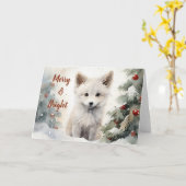 Whimsical Fox Christmas Card Karte (Gelbe Blume)