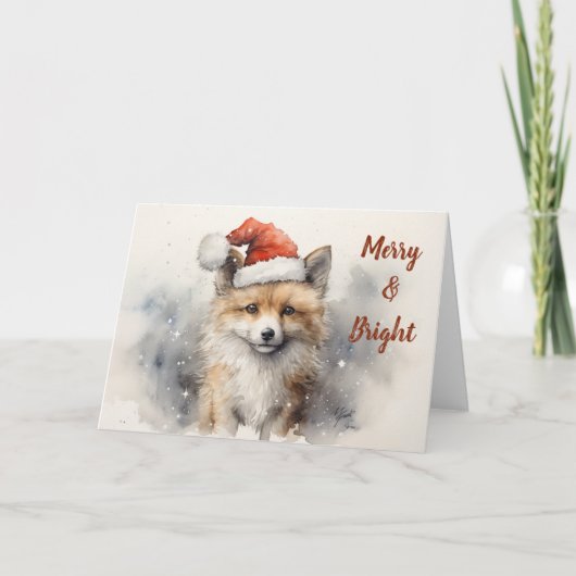Whimsical Fox Christmas Card Karte (Vorderseite)