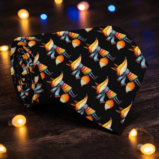 Whimsical Fox Custom Necktie Tie Krawatte