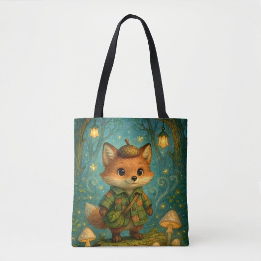 Whimsical Fox Explorer Art Tote Bag Tasche (Vorderseite)