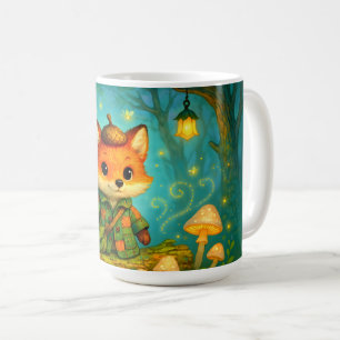 Whimsical Fox Explorer Kunst Kaffeetasse