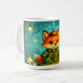 Whimsical Fox Explorer Kunst Kaffeetasse (Vorderseite Links)