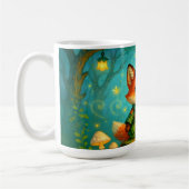 Whimsical Fox Explorer Kunst Kaffeetasse (Links)