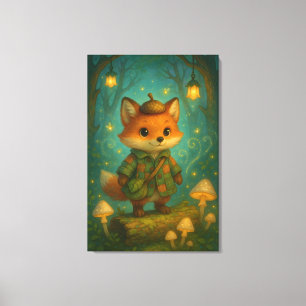 Whimsical Fox Explorer Kunst Leinwanddruck