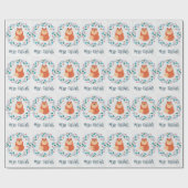 Whimsical Fox in Christmas Wreath Geschenkpapier (Flach)
