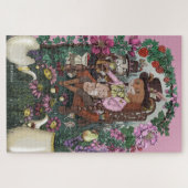 Whimsical Fox Mad Hatter Alice im Wunderland Art Puzzle (Horizontal)