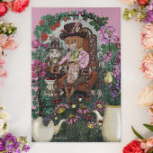 Whimsical Fox Mad Hatter Alice im Wunderland Art Puzzle