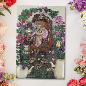 Whimsical Fox Mad Hatter Alice im Wunderland Art Puzzle