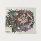 Whimsical Fox Mad Hatter Alice im Wunderland Art Wandteppich (Vorderseite (Horizontal))