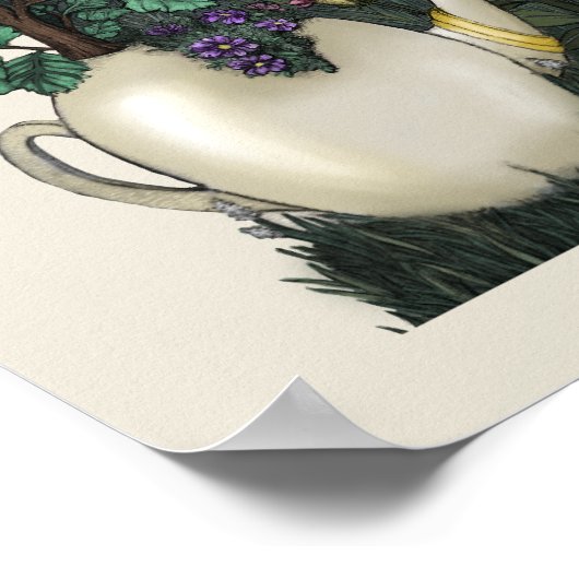 Whimsical Fox Mad Hatter Alice im Wunderland Poster (Ecke)