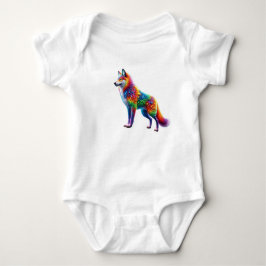 Whimsical Fox of Radiant Hues Baby Strampler