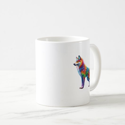 Whimsical Fox of Radiant Hues Kaffeetasse (VorderseiteRechts)