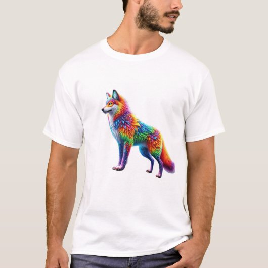 Whimsical Fox of Radiant Hues T-Shirt (Vorderseite)