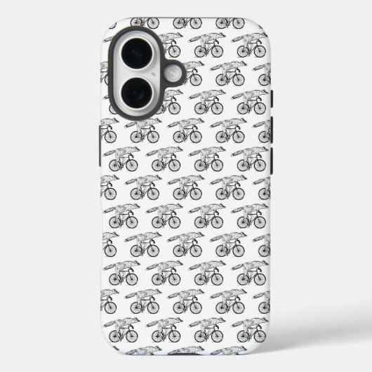 Whimsical Fox on Bicycle Art Print Case-Mate iPhone Hülle (Rückseite)