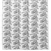 Whimsical Fox on Bicycle Art Print Duschvorhang (Vorderseite)
