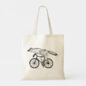 Whimsical Fox on Bicycle Art Print Tragetasche (Rückseite)
