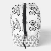 Whimsical Fox on Bicycle Art Print Waschbeutel (Rechts)