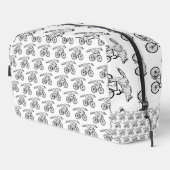 Whimsical Fox on Bicycle Art Print Waschbeutel (Rechte Ecke)