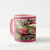 Whimsical Fox on Bicycle Floral Magic Mug Tasse (Vorderseite Links)