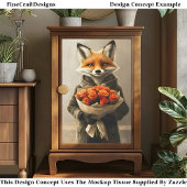 Whimsical Fox, Orange Rose Bouquet DC5 Decoupage Seidenpapier