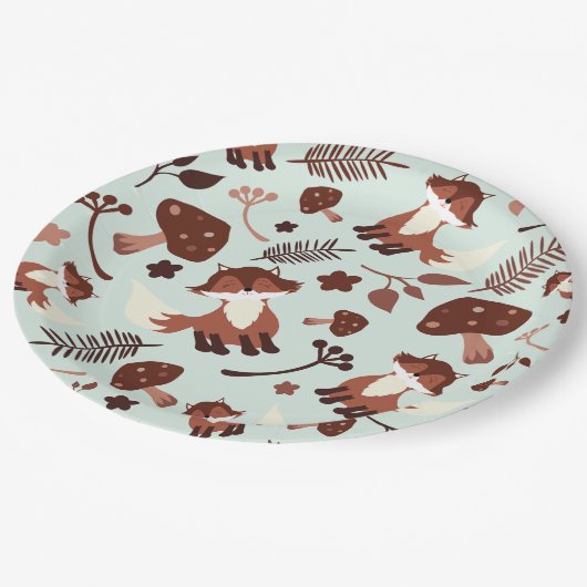 Whimsical Fox Pappteller (Schrägansicht)