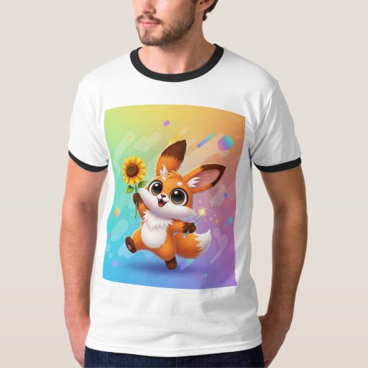 Whimsical Fox-Rabbit Hybrid Art T - Shirt * Niedli (Vorderseite)