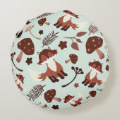Whimsical Fox Rundes Kissen (Rückseite)